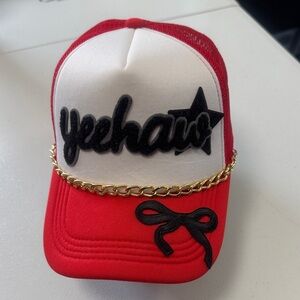 Red and White Yeehaw Cap